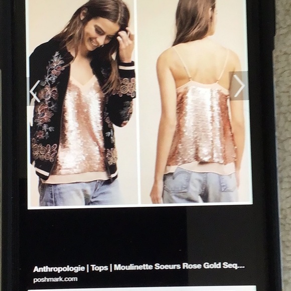 Sequined rose gold tank top - Picture 4 of 4